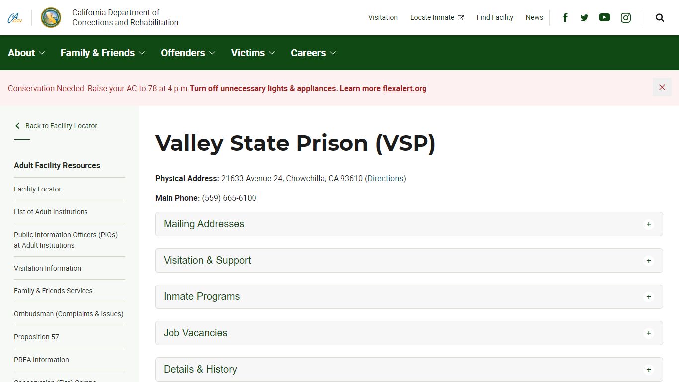 Valley State Prison (VSP) - California Department of Corrections and ...